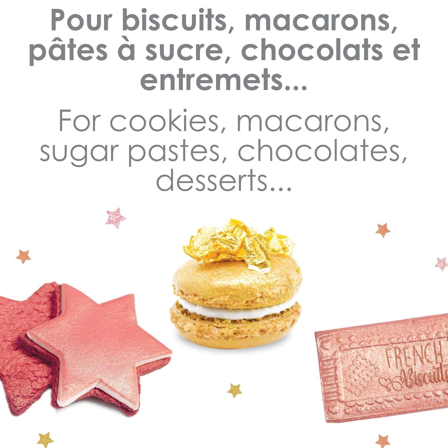 Scrapcooking - Set de 3 coloranți alimentari metalici - Colorant alimentar: auriu, auriu roz și rubin - Colorant alimentar comestibil pentru copt, prăjituri, fursecuri, torturi, ciocolată - 4019