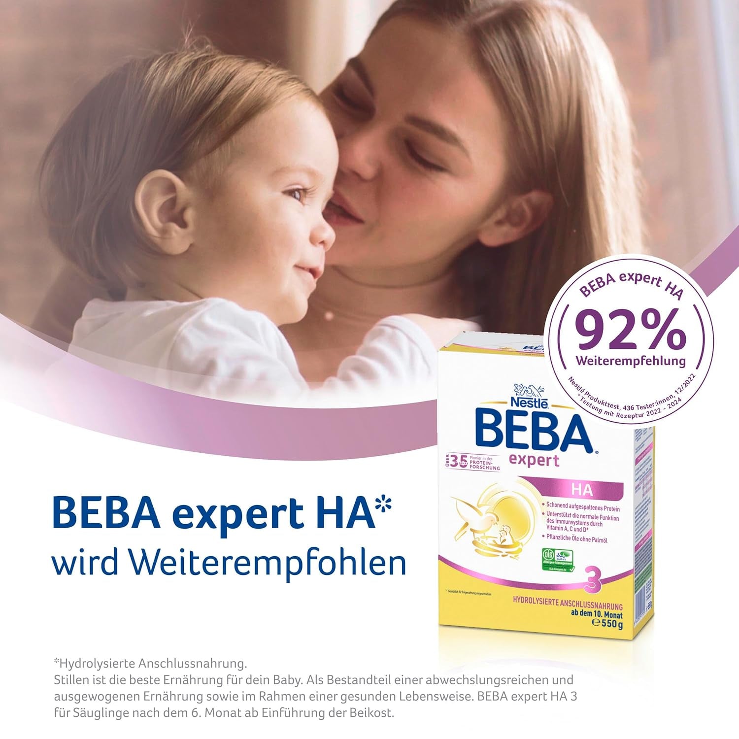 BEBA expert HA 3 hidrolizált folytatásos formula, 10 hónapos kortól, 1 csomag (1 x 550 g)