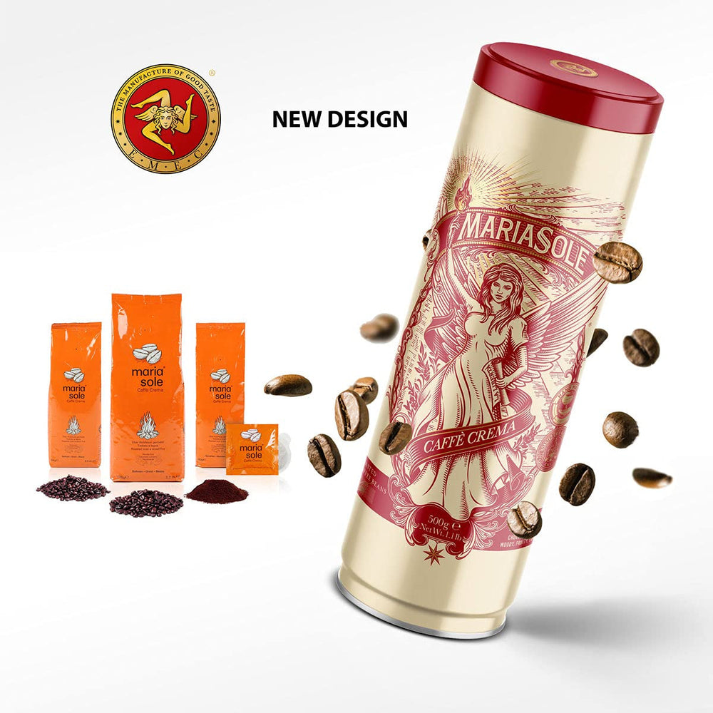 Caffè Crema – Prăjire tradițională siciliană la foc de lemne, lucrată manual – Boabe de cafea premium 250g pentru aparate complet automate și portafiltru