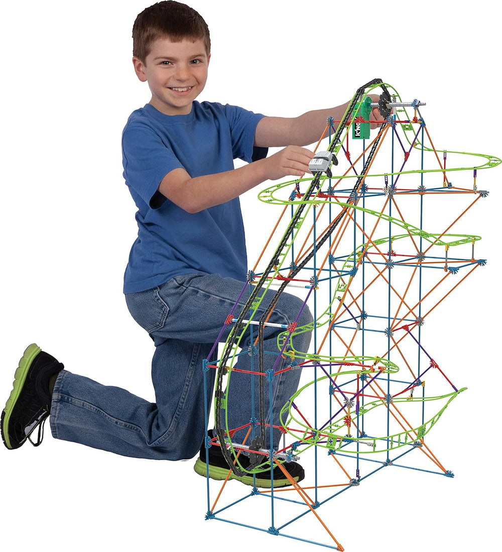 K'NEX 51438 Typhoon Frenzy hullámvasút, 2 az 1-ben modell színes építőkészlet fiúknak és lányoknak, 19 lábos játék, 640 részes gyerek építőkészlet 9 éves + gyermekek számára