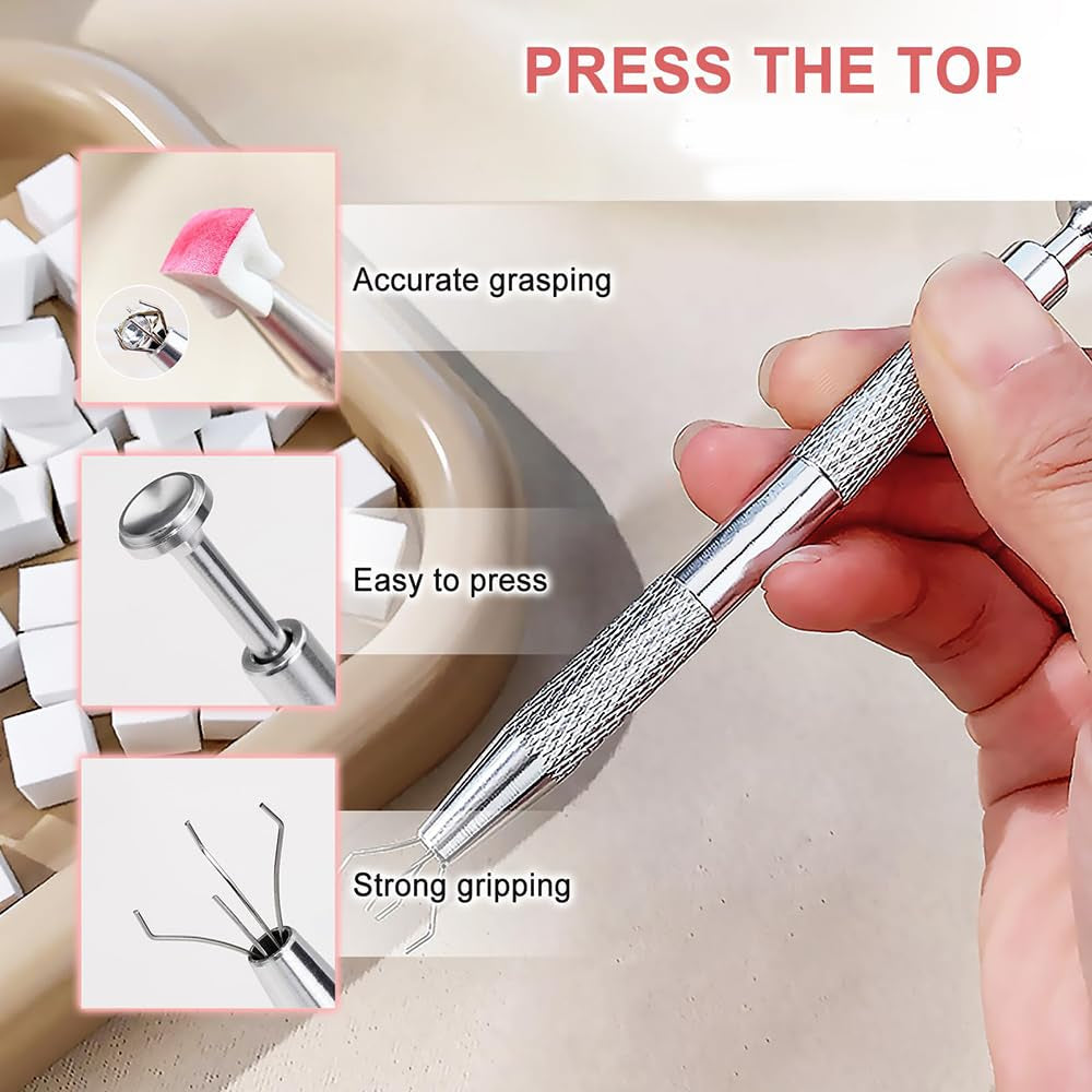 Nagelkunst Schwammpinsel,100 Stück Nail Art Schwämme Mit Metallgreifer,Nagels Zubehör Sponge,Nagel Pinsel,Maniküre Zubehör Für Nägel,Um Eine Vielzahl Von Gradient Nail Art Patterns Zu Erstellen