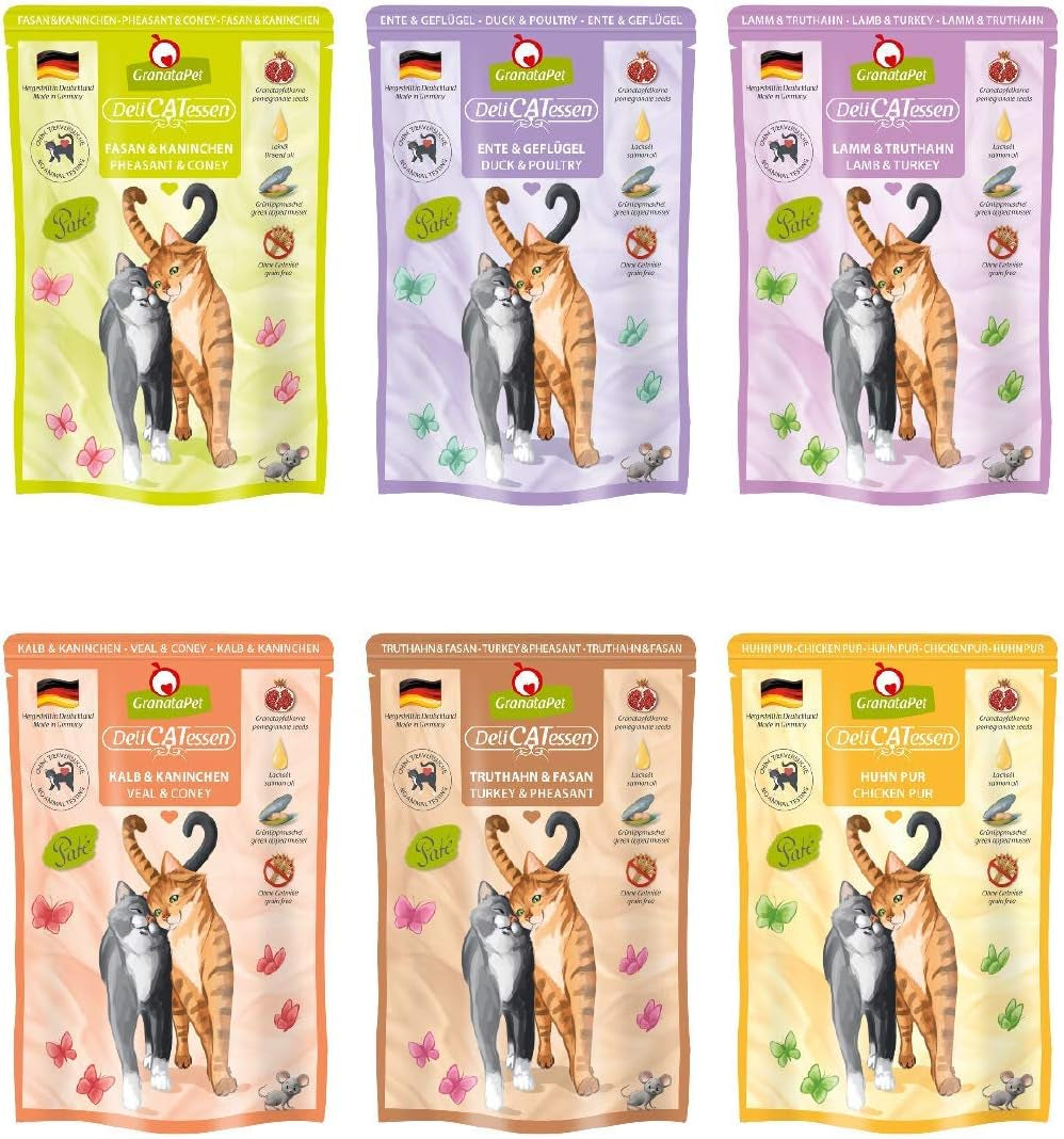 Granatapet Delicatessen Chicken PUR, hrană umedă pentru pisici, hrană fără cereale & fără zahăr adăugat, hrană pentru pisici cu conținut ridicat de carne & uleiuri de înaltă calitate, 6 X 400 G