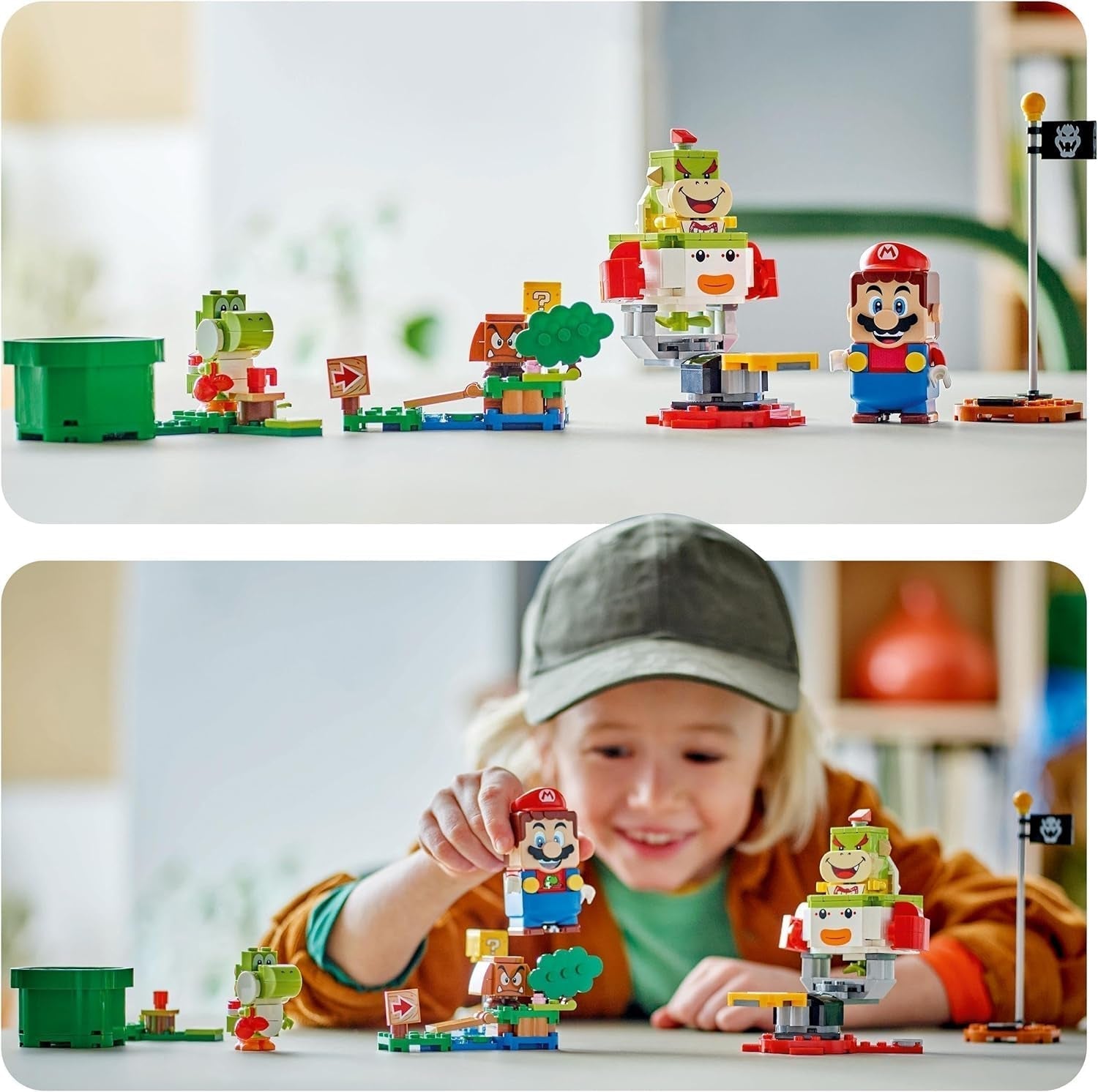LEGO Super Mario Adventure cu Mario interactiv, set cu cărucior de clovn junior, Yoshi de jucărie, cadou Nintendo pentru băieți, fete și gameri de la 6 ani 71439 Seturi de constructie Besuche den LEGO-Store