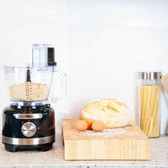 Gyerünk! 8-in-1 Küchenmaschine, 3-L-Schüssel, 1,75-L-Mixbehälter, 2 Geschwindigkeitsstufen, Turbo-Funktion, 1000 W, Schwarz/Silberfarben, VG HA 3001 Mother and Child Naty Shop