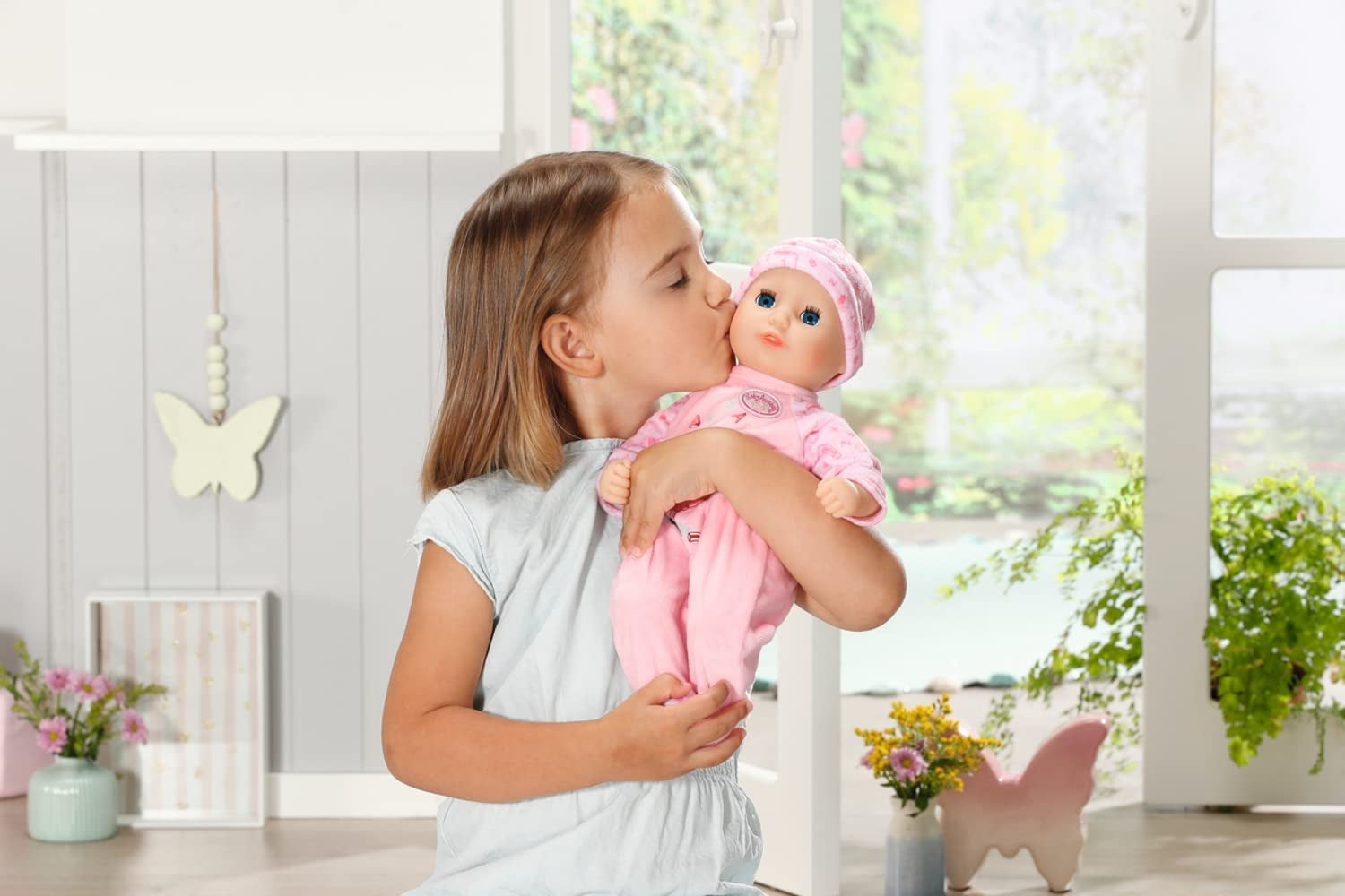 Păpușă moale Annabell Little Annabell 36cm, cu corp din pânză și ochi adormiți, 36cm, 709870 Zapf Creation