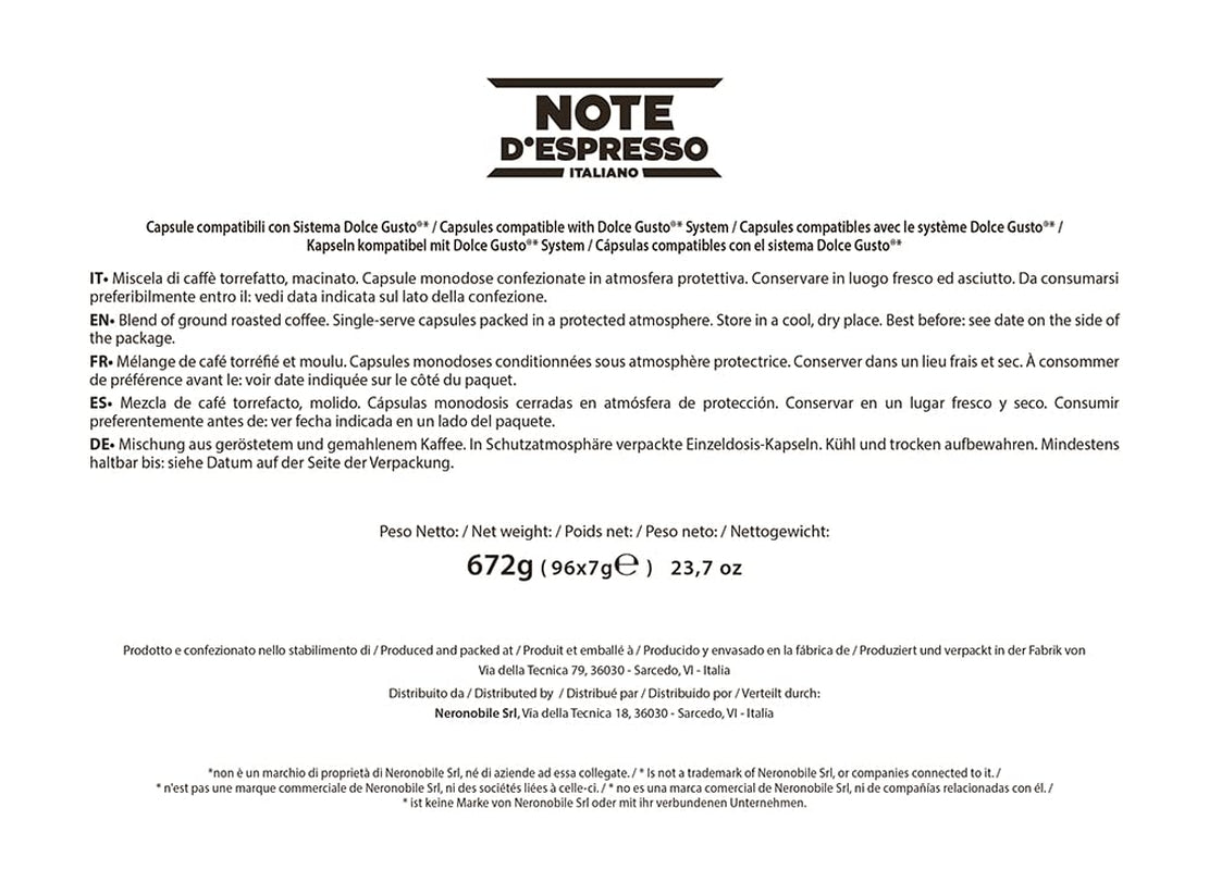 Extremo Coffee Capsules Dolce Gusto Compatible 7g x 96 capsules