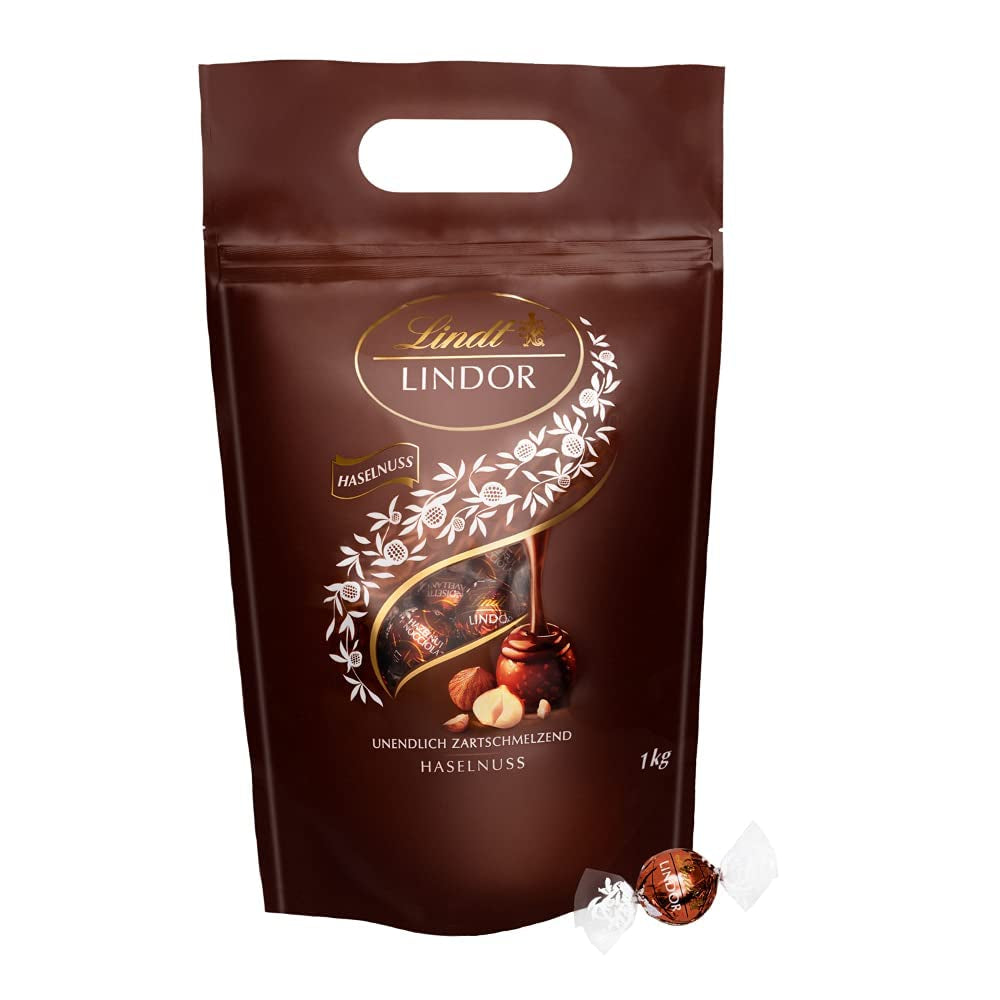 LINDOR csokoládégolyók mogyoróval, 1 kg-os zacskó + Johnnie Walker Sherry hordó 0,7 liter