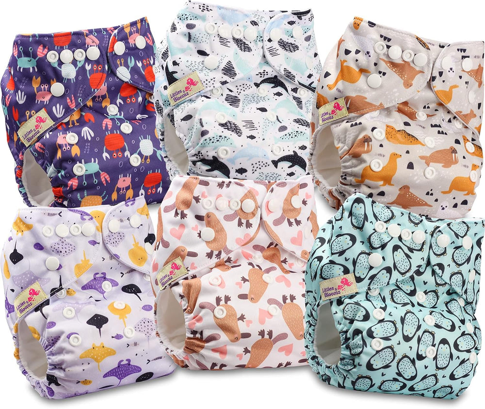 Littles és Bloomz FLP2-0406 Standard Clip újrafelhasználható pelenka, 4 pelenka