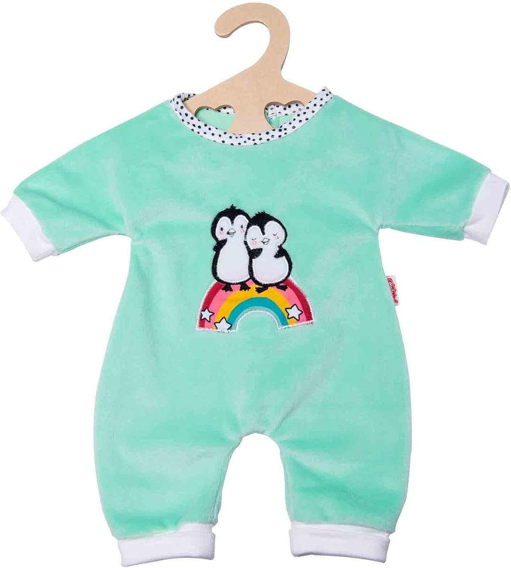 Heless 2181 - Romper for Puppen im Pinguin Pünktchen Design, aus Softvelours mit high quality Bestickung, Größe 35-45 cm