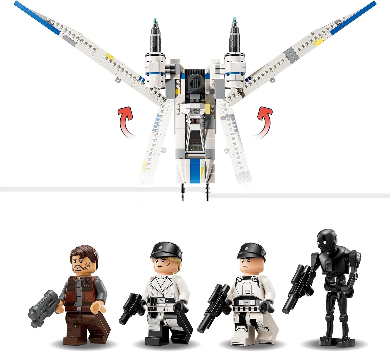 LEGO Star Wars 75399 Rebel U-Wing Starfighter - Játék lengőszárny funkcióval és 3 minifigurával, köztük Cassian Andorral és K-2SO droidfigurával - Ajándék 8 évesnél idősebb fiúknak és Andor rajongóknak, 2. évad Építőkészletek Beuche den LEGO-Store