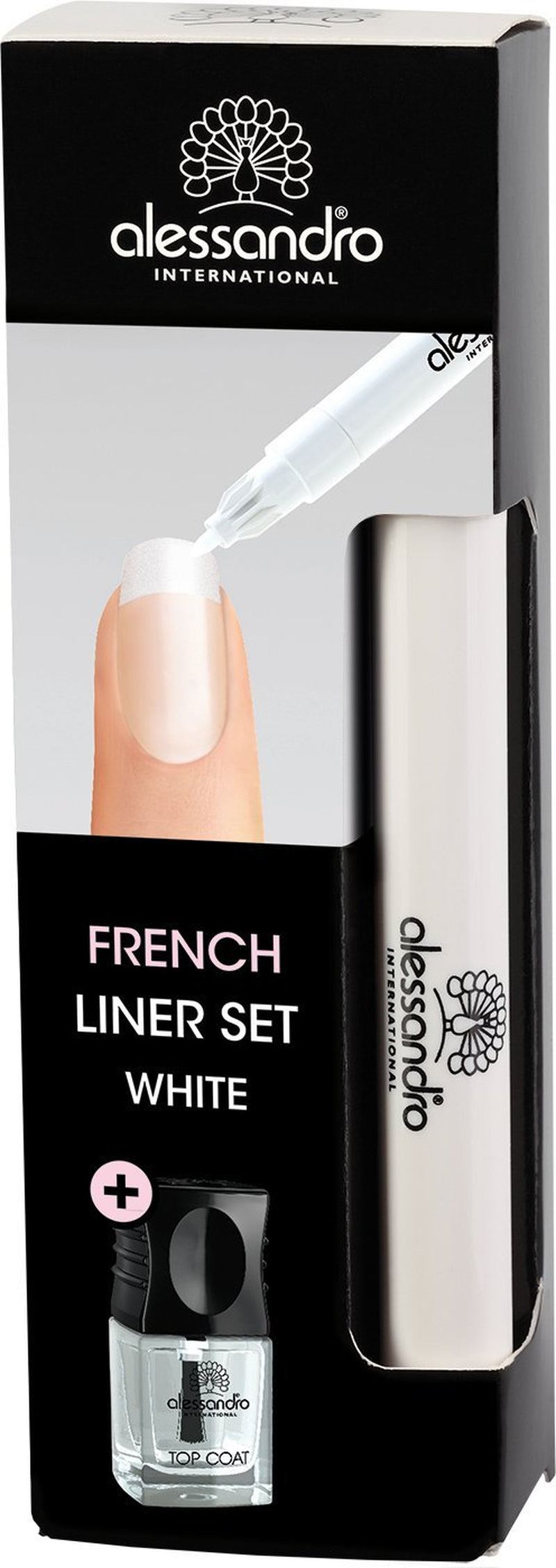 Szemceruza szett French Liner alessandro Effect Polish, fehér, 1 csomag (3,2 ml + 5 ml)