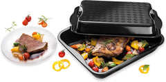 Dr. Oetker Maxi-Bräter Mit Deckel BACK-IDEE KREATIV, Brat- Und Auflaufform Aus Hochwertigem Stahlblech Mit Emaillierung, Eckige Form, Schnitt- Und Kratzfest - Spülmaschinengeeignet in Schwarz Formák és tálcák sütéshez Naty Shop