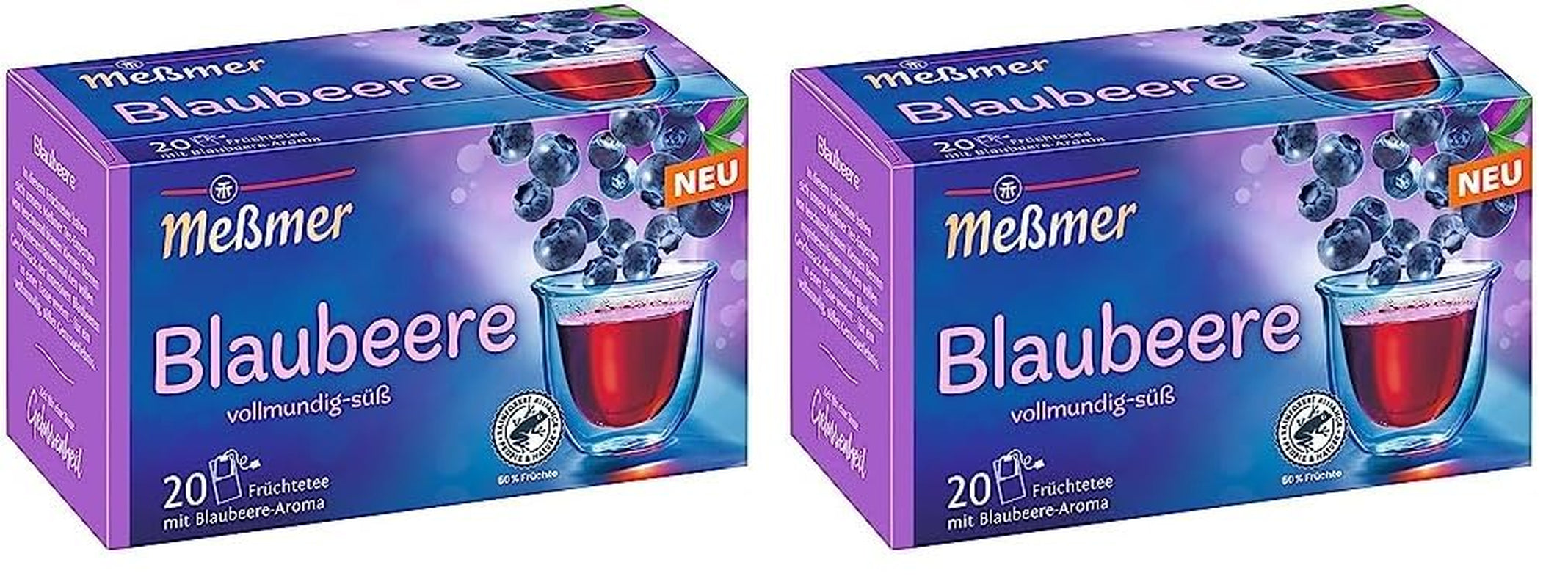 Meßmer Afine | 20 pliculețe de ceai | Fără gluten | Fără lactoză | Vegan (pachet cu 2)