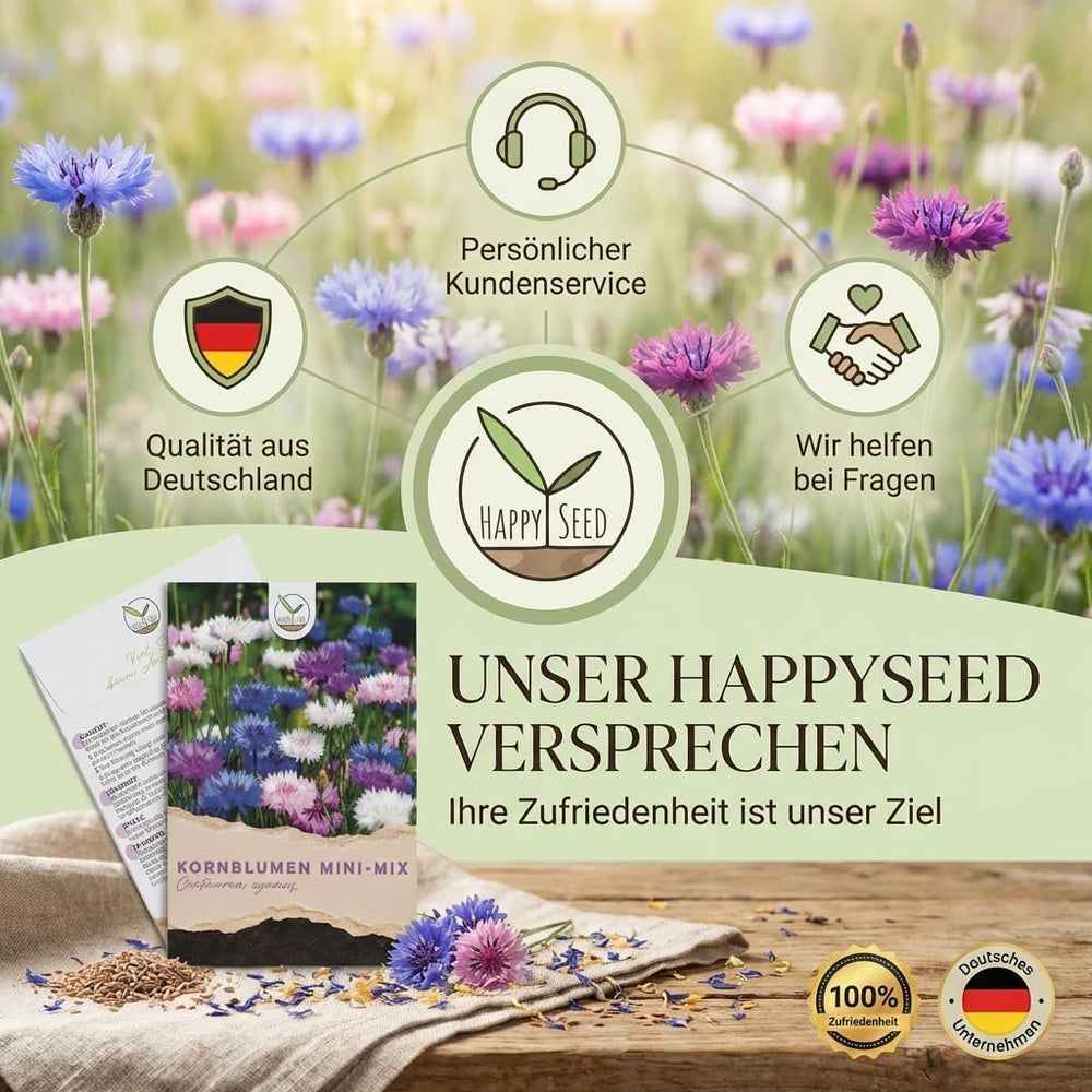 Kornblumen Samen (Centaurea Cyanus) - Wunderschön Leuchtende Blumen Mit Langer Blütezeit, Kleinwüchsig - Ideal Für Den Balkonkasten (Mini Mix, 1000 Korn, 50 Cm)