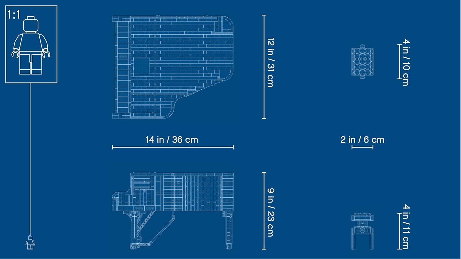 LEGO Ideas koncertszárny (21323); Bauset; Ihr eigener Konzertflügel; tolles Modellbauprojekt becsült Pianisten, Musiker, Musikliebhaber oder Bastler (3.662 Teile)