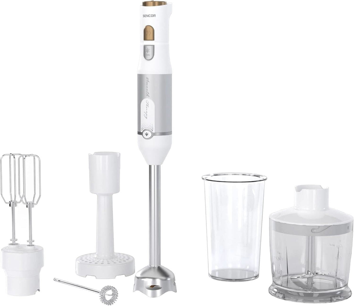 Sencor Multifunktionaler Standmixer, Ultra-Leistungsstark, 6 az 1-ben, 1200 W, Mit Doppel-Schneebesen, Zerkleinerer & Mousseur, Kartoffelstampfer, Quadblade-Klingen Aus Titan, Stufenlose Bucatarie Naty Shop