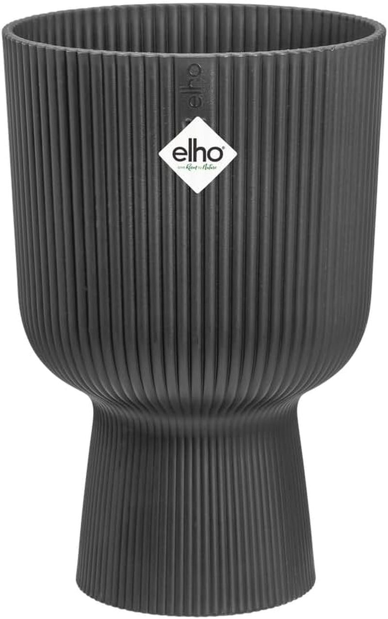 Ghiveci elho Vibes Fold Coupe 14 - Ghiveci de flori de interior - Plastic 100% reciclat - Ø 13,9 x H 21,0 cm - Alb/Alb mătăsos