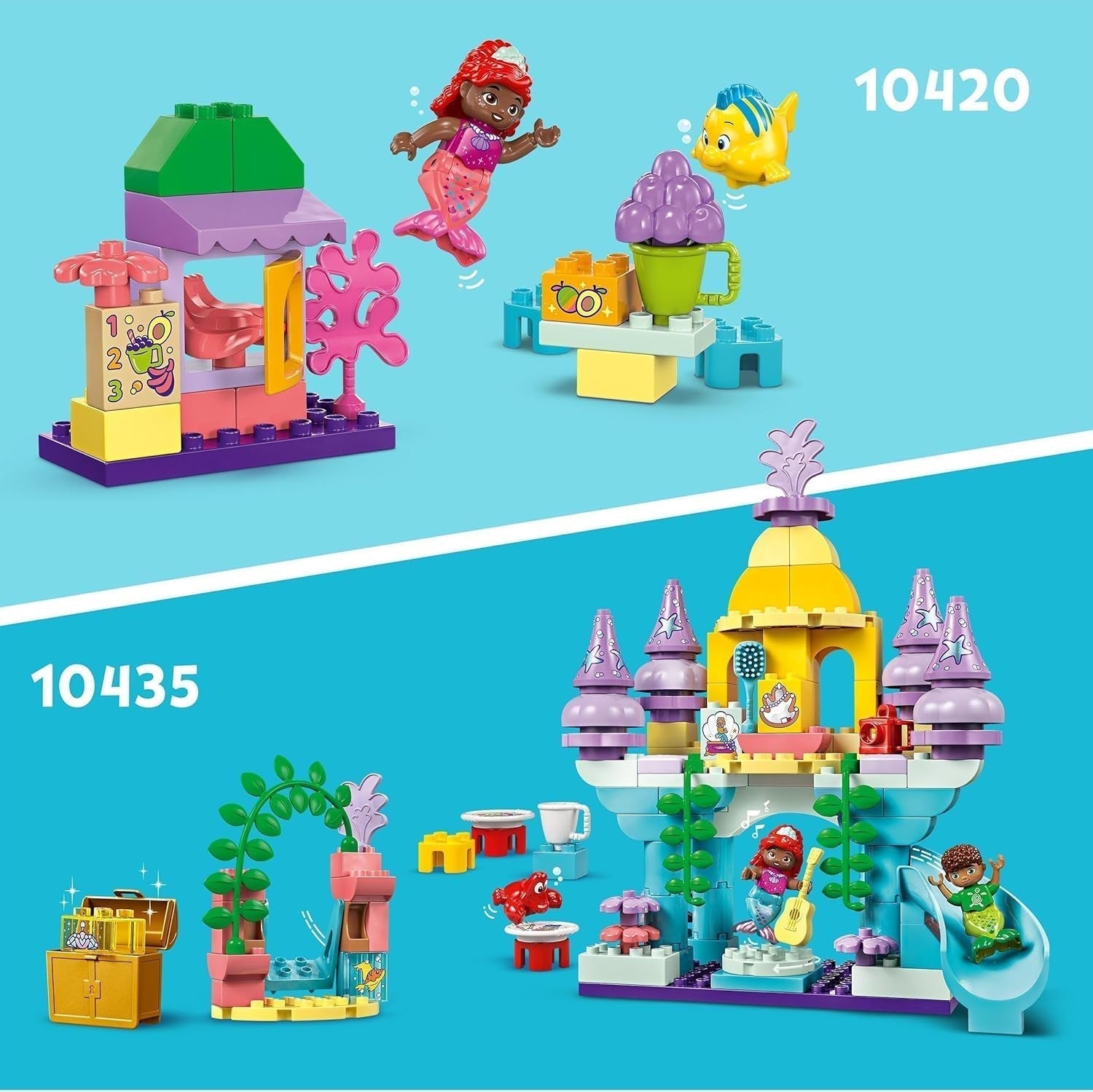 LEGO DUPLO | Disney Ariel varázslatos víz alatti palotája, oktatójáték Ariel sellő számára, víz alatti kastély 2 éven felüli gyerekeknek 10435 Építőkészlet Besuche den LEGO-Store