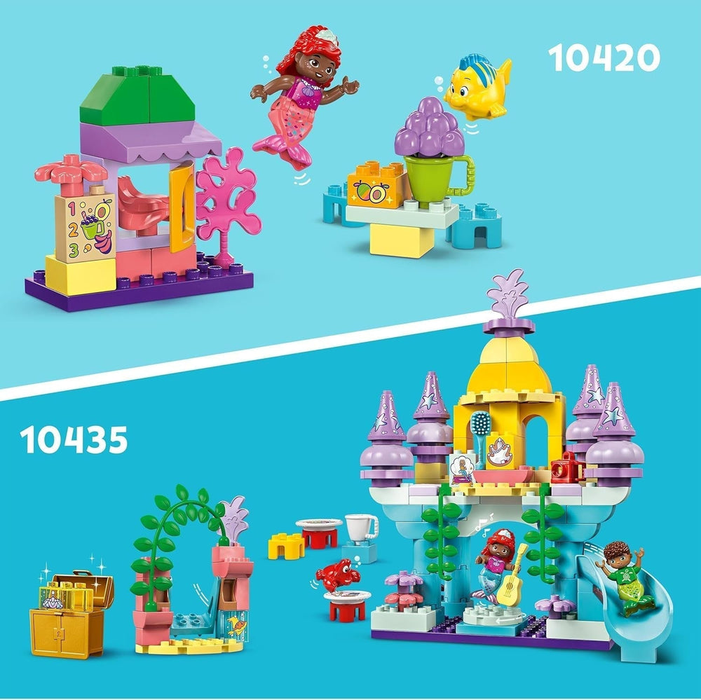 LEGO DUPLO | Disney Ariel varázslatos víz alatti palotája, oktatójáték Ariel sellő számára, víz alatti kastély 2 éven felüli gyerekeknek 10435 Építőkészlet Besuche den LEGO-Store