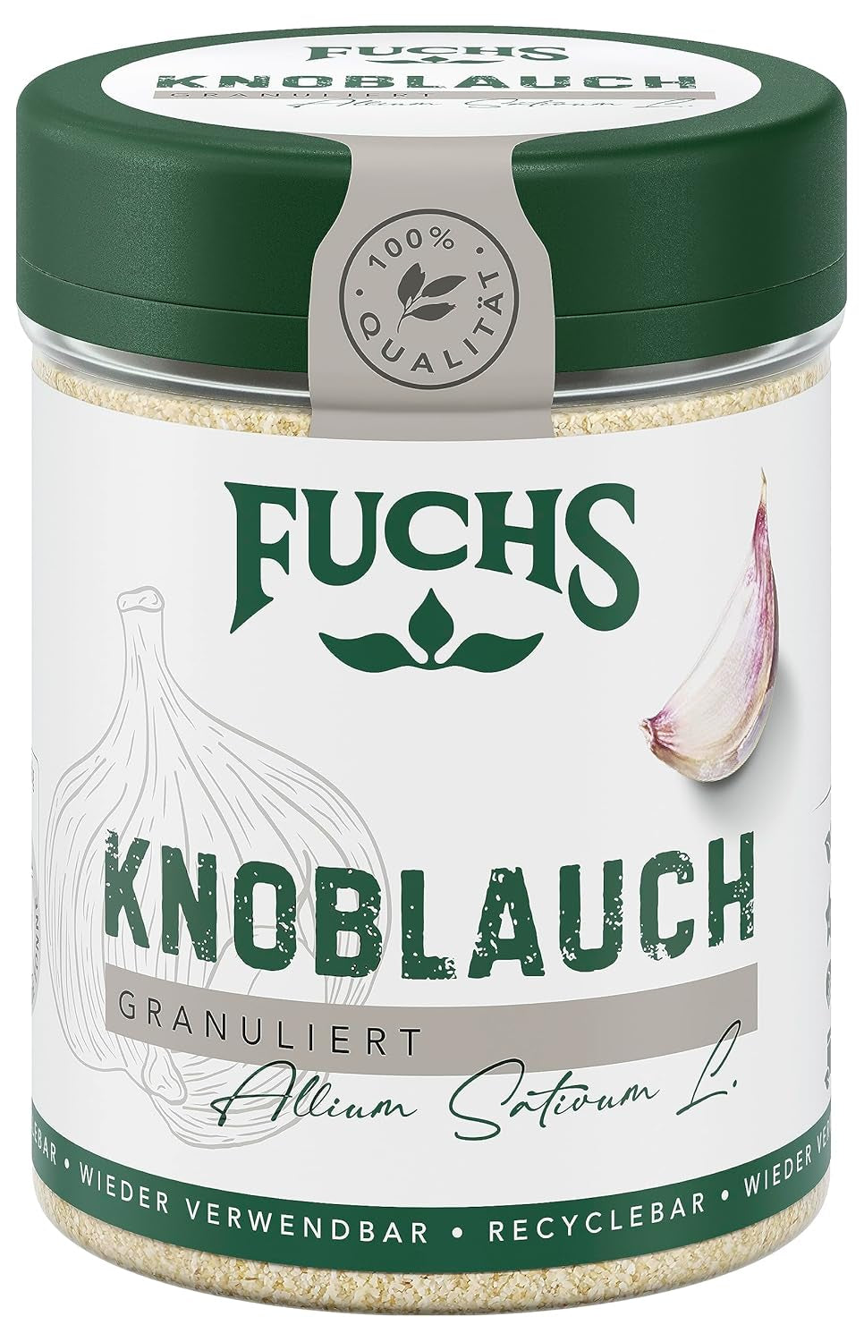 Fuchs Gewürze - Fokhagyma granulált - würzig-zwiebliger Geschmack für Tzatziki, Knoblauchbutter oder Gemüsegerichte - természetes összetevők - 85 g wiederverwendbarerben, recyclebarer Dózis