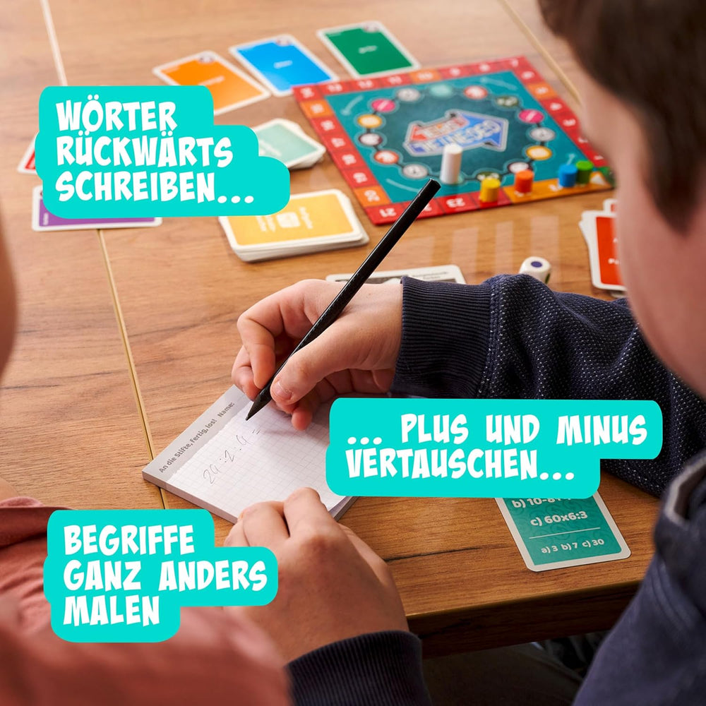 Noris 606062080 - Gegenteil Spiel (Brettspiel from 10 Jahre) - kombinierbar mit dem Kartenspiel - verrücktes Konzentrationspiel für Kinder und Erwachsene für 3-6 Spieler