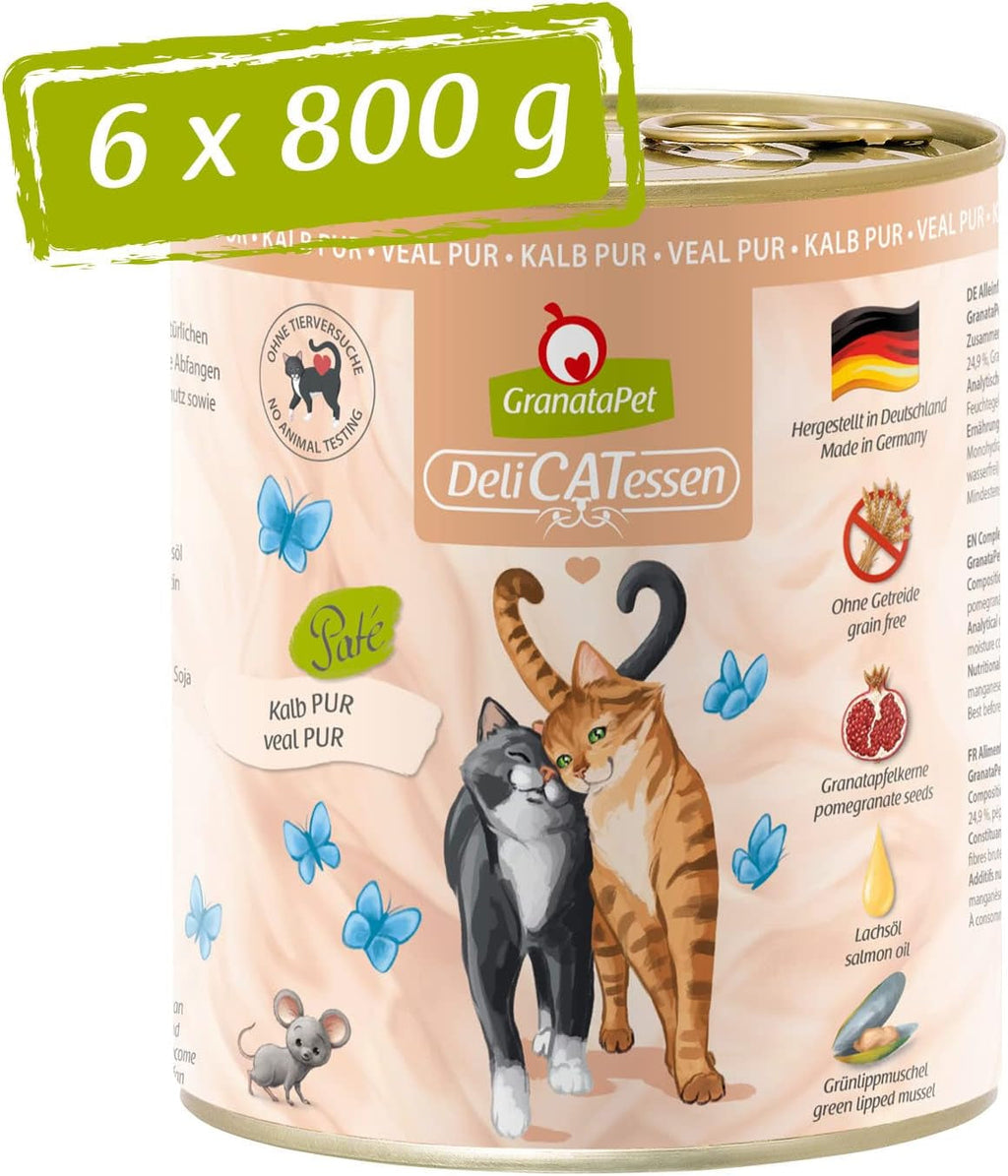 Granatapet Delicatessen Chicken PUR, hrană umedă pentru pisici, hrană fără cereale & fără zahăr adăugat, hrană pentru pisici cu conținut ridicat de carne & uleiuri de înaltă calitate, 6 X 400 G