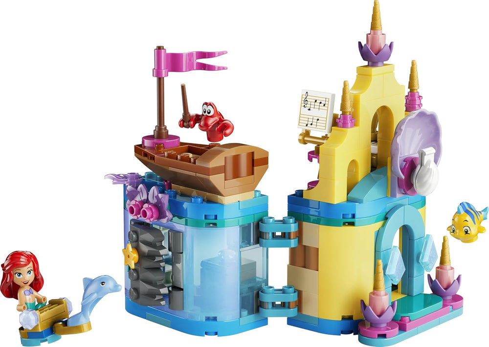 LEGO ǀ Disney Princess Arielles varázslatos mini kastély - Spielzeug Schloss aus Die kleine Meerjungfrau mit Einer Micro Puppe, Tierfiguren Sebastian & Fabius - Geschenk für Mädchen ab 5 Jahren - 43285