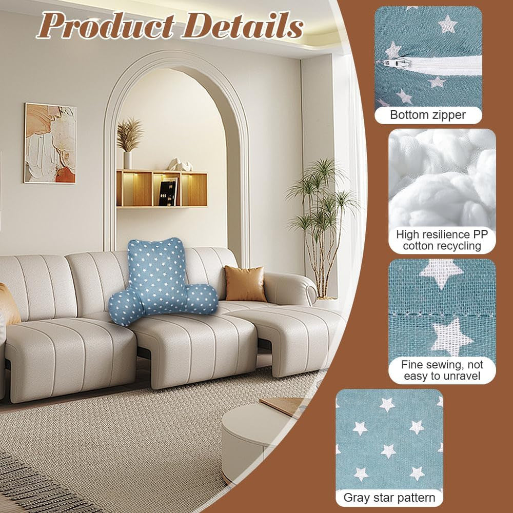 Pernă de citit, pernă pentru spate cu cotiere, spătar în pat sau pe canapea, pernă pentru odihnă la pat pentru citit, lucru și joacă