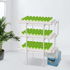 Hidroponikus termesztőkészlet és hidroponikus rendszer - Talajmentes növénytermesztési rendszerek | Tartalmazza a vízszivattyút | Időzítő | Víz alapú hidroponikus zöldségtermesztő rendszer (3 rétegben, 108 helyen)