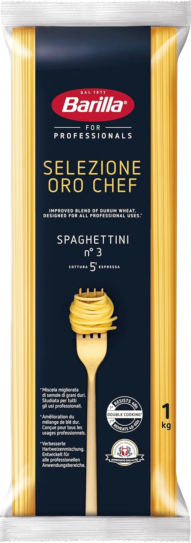 Barilla Selezione Oro Chef Spaghettini n. 3, 12 db-os csomag (12 x 1 kg)
