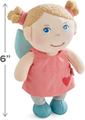 HABA Îngerul Păzitor Lore – Păpușă din material textil pufoasă (15 cm), cadou perfect de bun venit pentru bebeluși și copii mici – Lavabilă la 30 °C – 2011870001