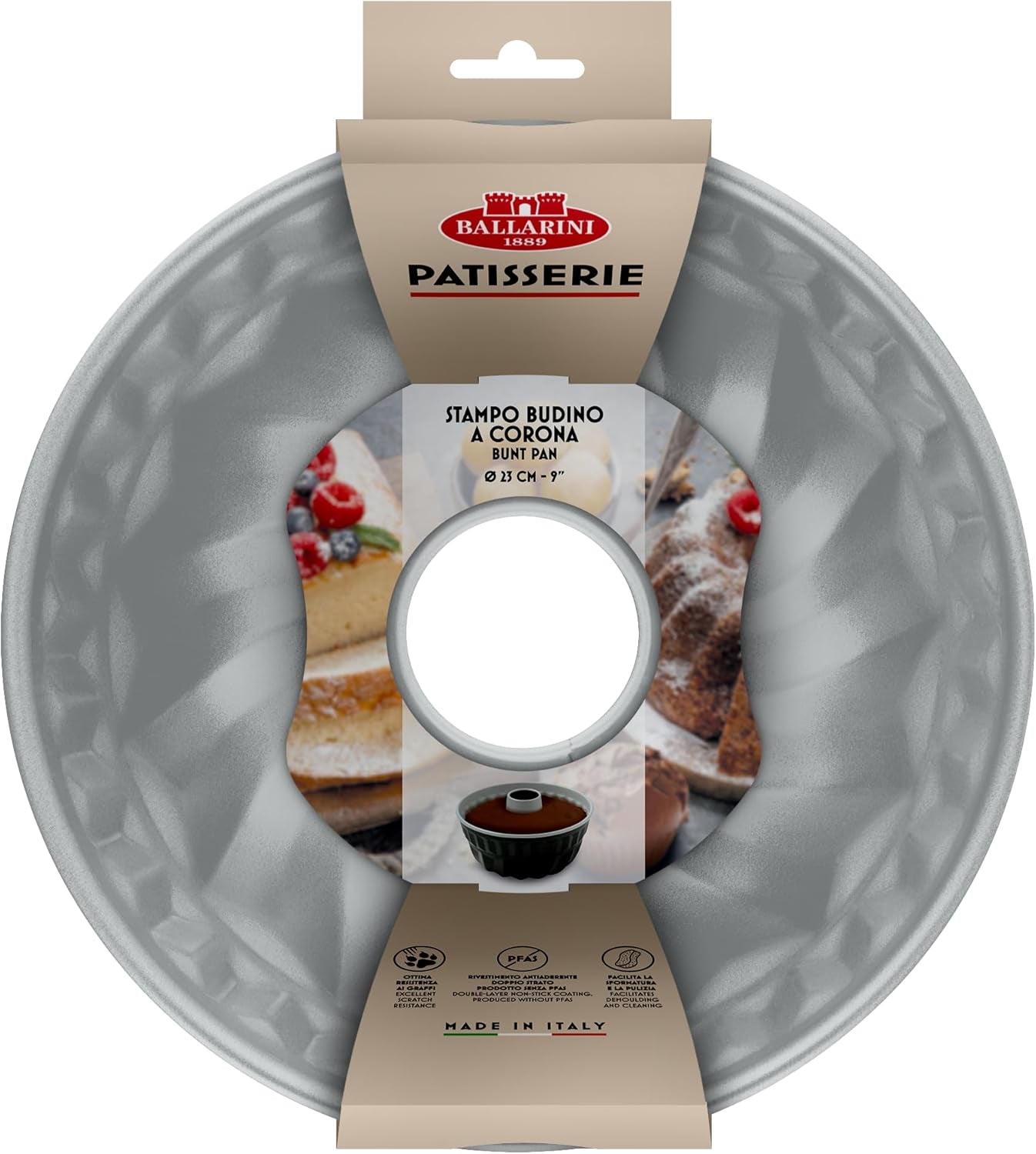 Ballarini, Tepsi, különféle modellek Formák és tepsi Naty Shop Szürke Pudingforma, korona 23 cm