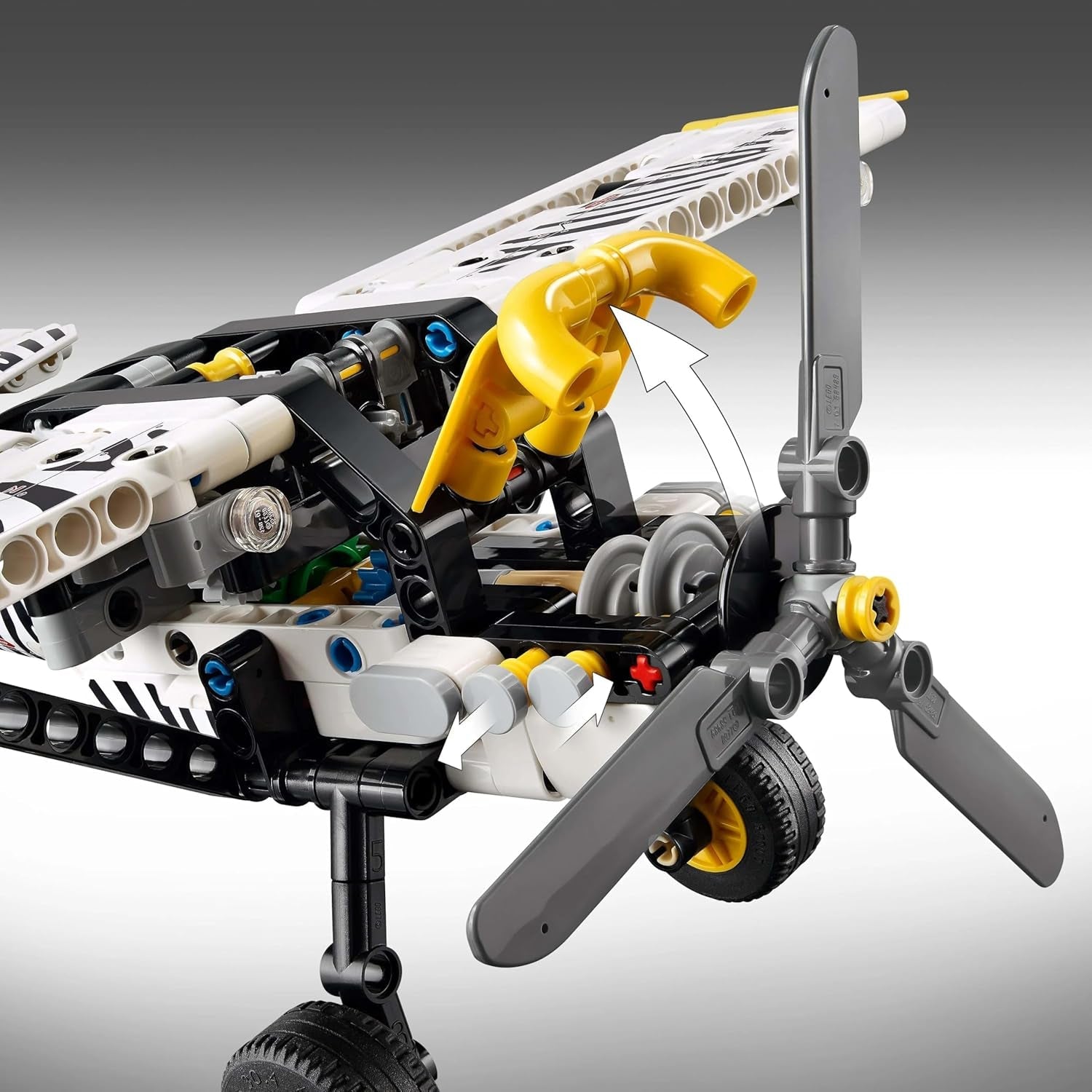 LEGO Technic propeller repülőgép építőjáték gyerekeknek Ajándék fiúknak és lányoknak 8 éves 4 hengeres dugattyús motorral forgó propeller repülőgép modell 42198 építőkészletek Besuche den LEGO-Store