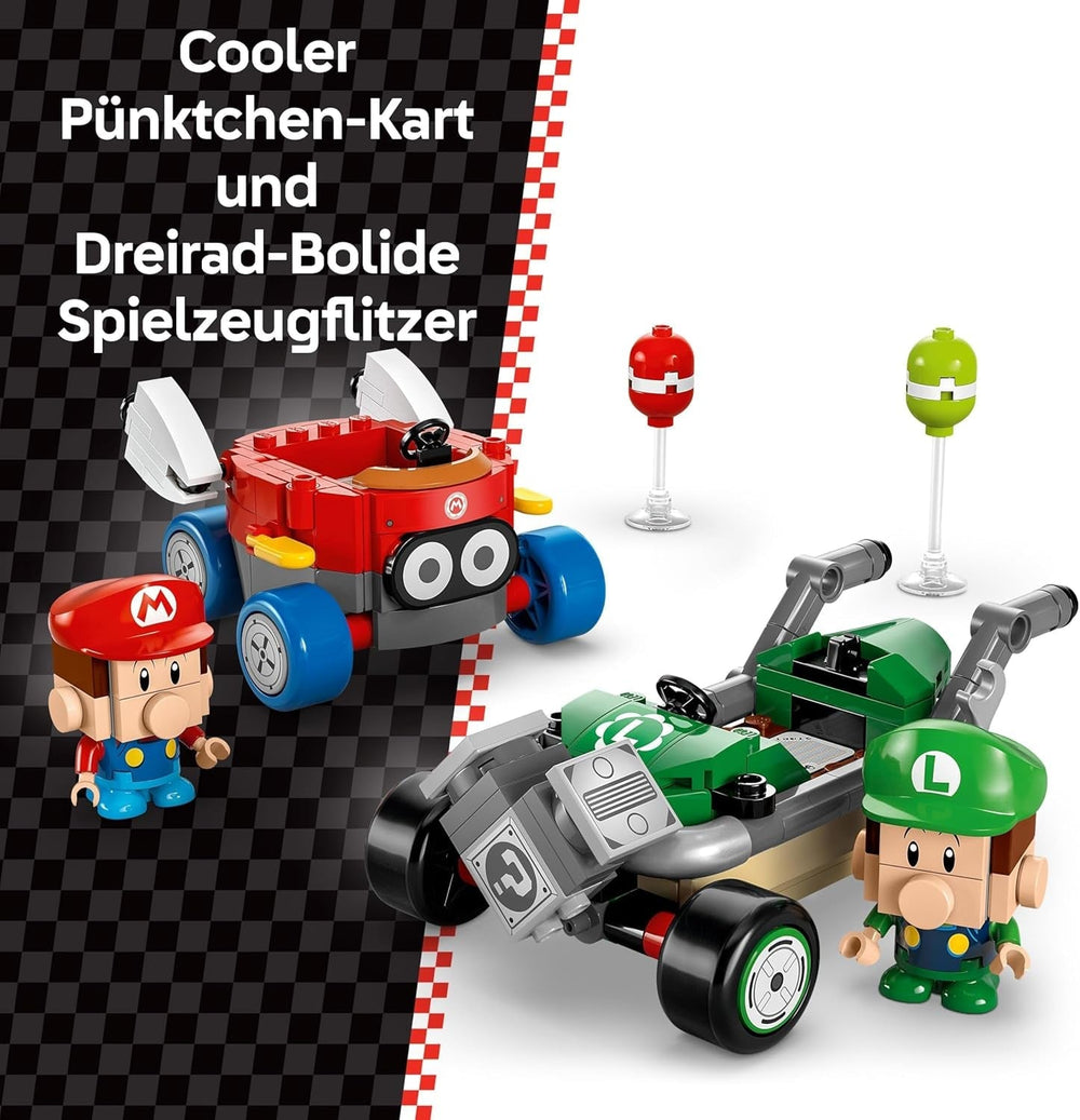 LEGO Mario Kart – Baby Mario vs. Baby Luigi Nintendo gyűjthető figurák 2 megépíthető Speedmen játék ajándék fiúknak, lányoknak és játékosoknak 8 év feletti kalandjáték 72034 építőkészlet Besuche den LEGO-Store