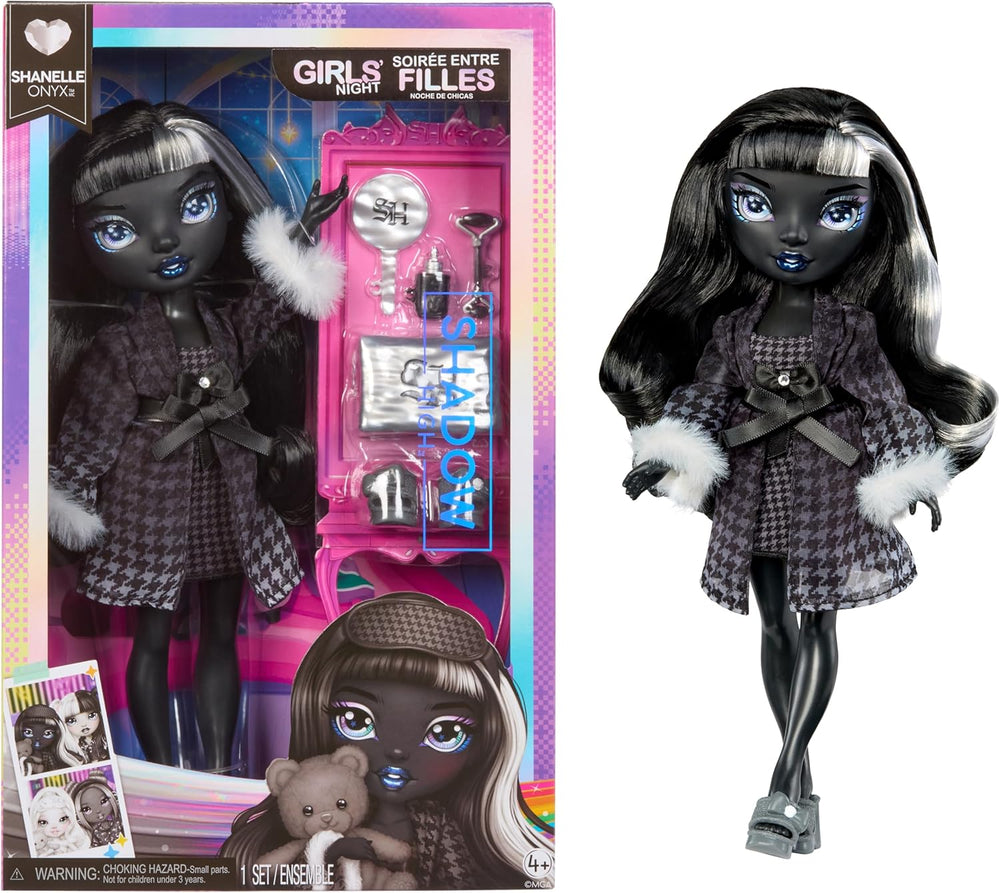Rainbow High Shadow High Natasha Zima - 28 cm Modepuppe in Grauschattierungen, Weißes Haar und Outfit, Stylische Handtasche, Süßes Geschenk für Kinder von 4-10 Jahren