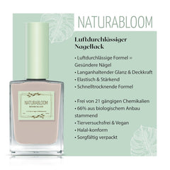 Gyorsan száradó bézs körömlakk (Moon Dust) - természetes körömlakk vegán formulával - légáteresztő, fenntartható és hosszan tartó, 14 ml