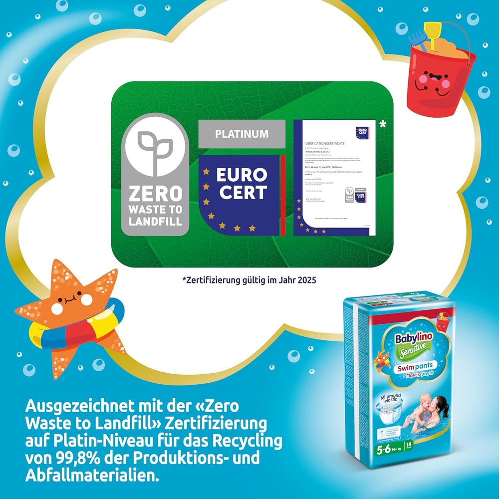 Pelenkák Sensitive Swim Pants, tengerre és medencére, 5-6 méret (14 kg felett), 84 db