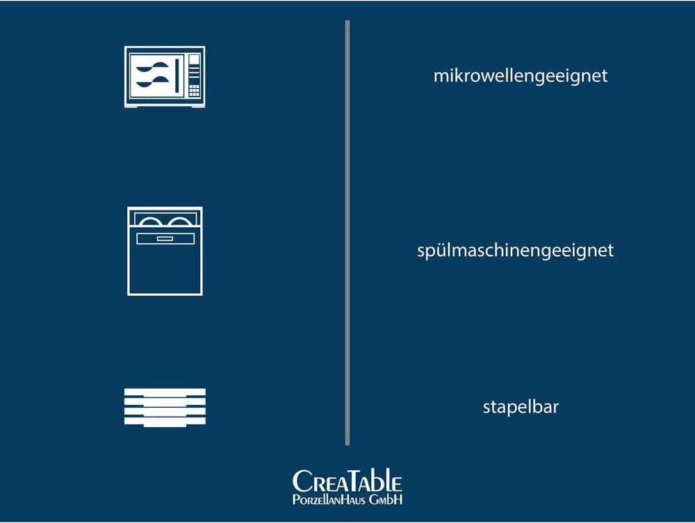 Creatable, 21683, Serie Nature Collection Water, 4-teiliges Geschirrset für 4 Personen, Poke Bowl aus Steinzeug, spülmaschinen- und mikrowellengeeignet, Qualitätsproduktion