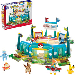MEGA Pokémon Action Figure Building Toy, Arena de antrenament cu 1101 piese, joc de lupte și 5 figuri mobile pentru copii, HWR82 Action figures Naty Shop Arena de formare