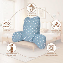 Pernă de citit, pernă pentru spate cu cotiere, spătar în pat sau pe canapea, pernă pentru odihnă la pat pentru citit, lucru și joacă