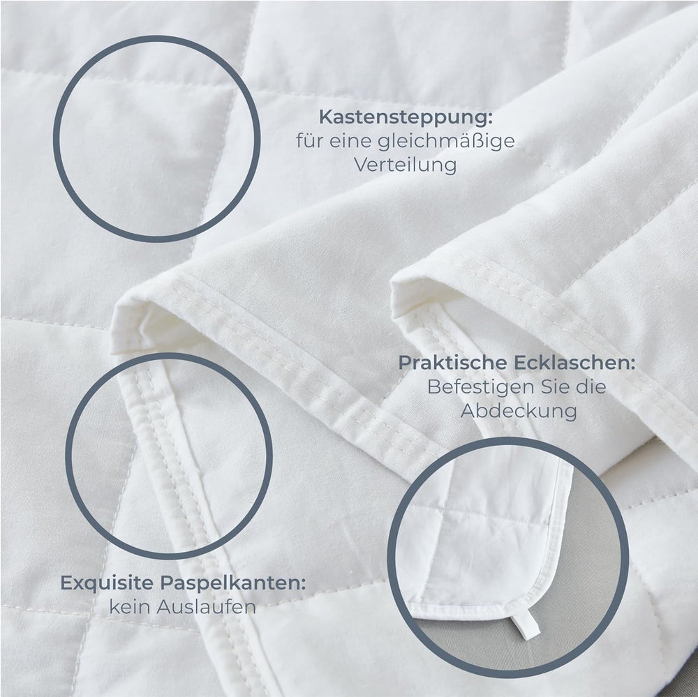 Degrees of Comfort súlyozott takaró 135X200Cm 7Kg, stresszoldó terápiás takaró 100% pamutból, nehéz takaró Súlyozott takaró felnőtteknek Javítja az alvást és csökkenti a stresszt Komfort fokú ágyak és takarók