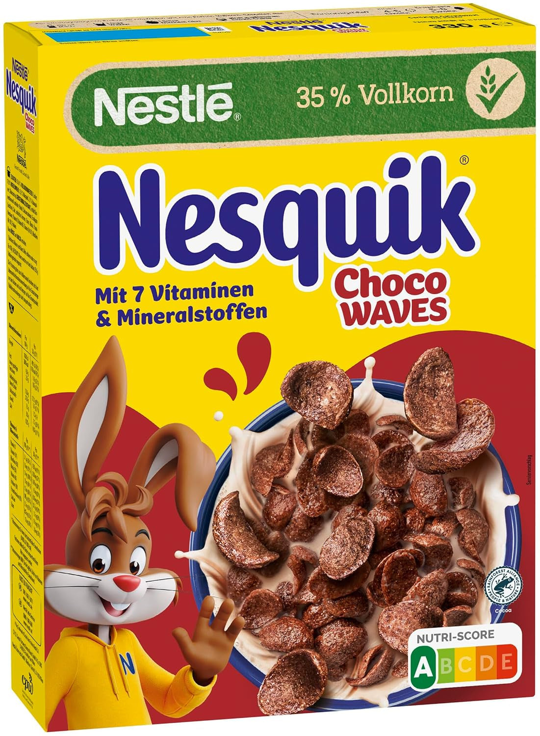 Nestlé Choco Waves, ropogós hullám alakú csokoládé reggeli (33% teljes kiőrlésű gabonatartalom), 1 csomag (1 x 330g)
