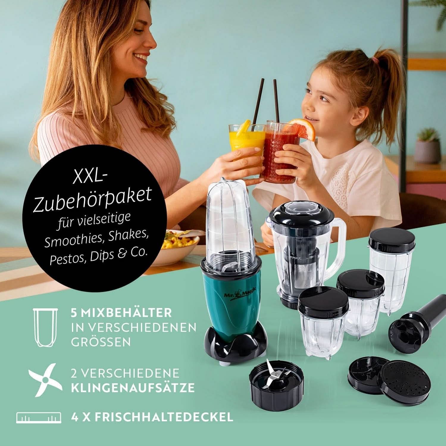 Gourmetmaxx Mr Magic Blender, Smoothie Maker Xxl Naty Shop kiegészítő csomaggal
