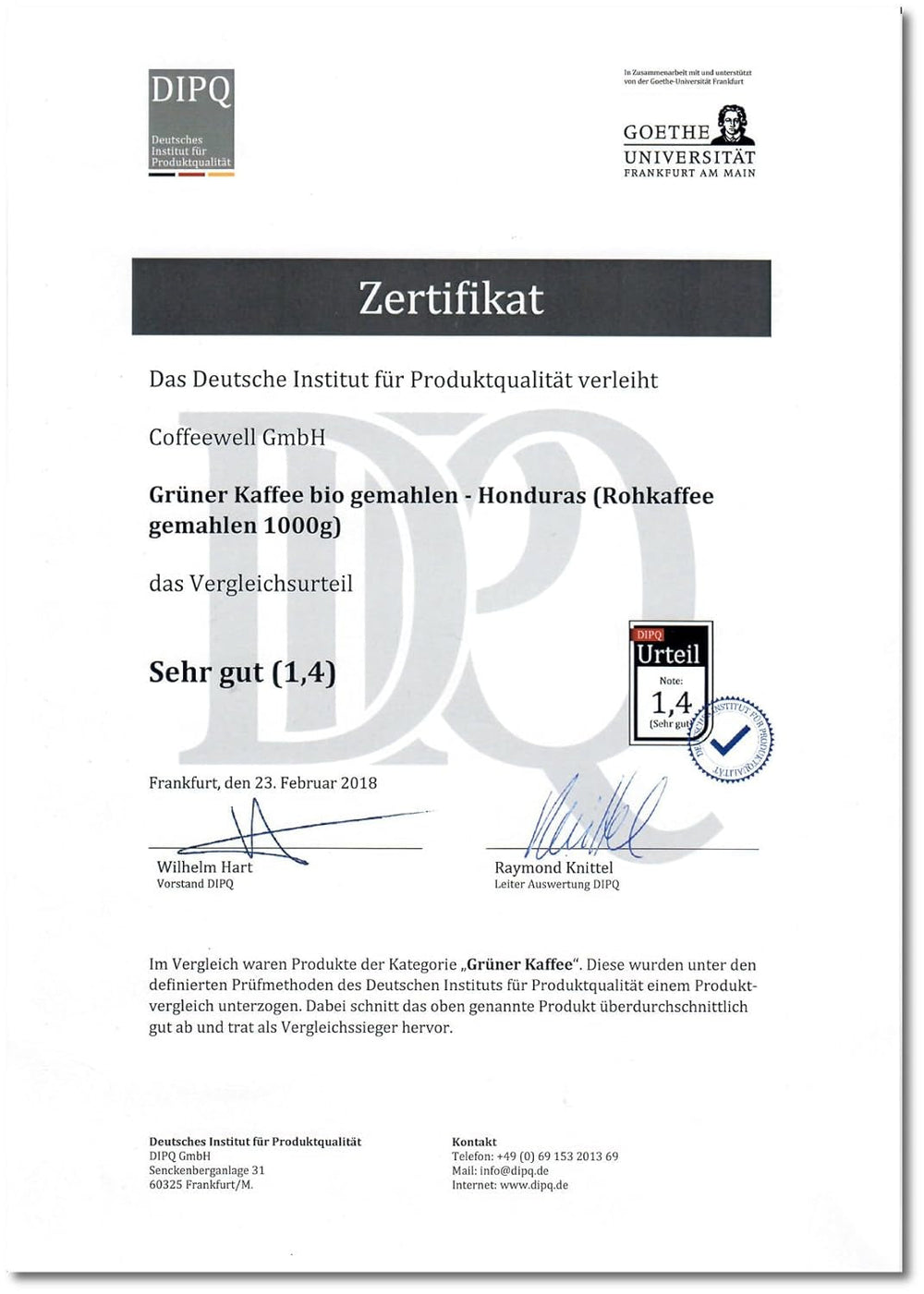 Grüner Kaffee bio gemahlen - Honduras (Rohkaffee gemahlen 500g)