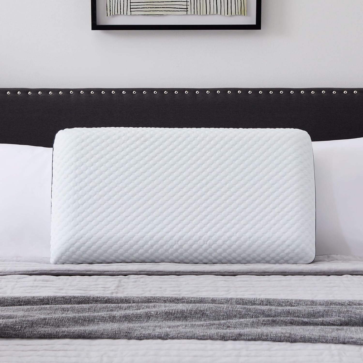 LUCID Gel Memory Foam Pillow 40X60 Cm - Respirabil - efect de răcire - capac lavabil - pernă Oeko-Tex, alb Perne standard Naty Shop