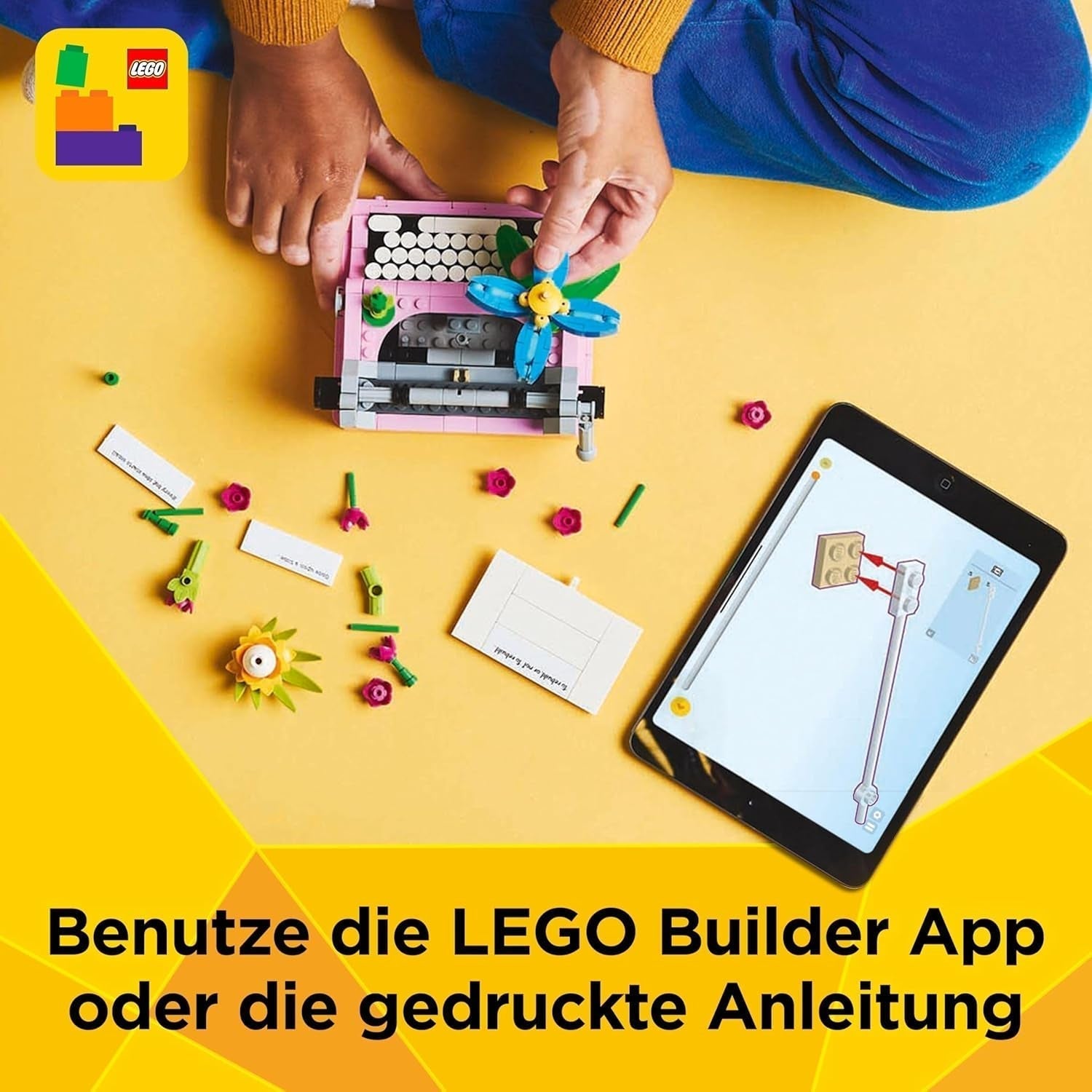 LEGO Creator 3 az 1-ben írógép virágokkal - Keytar-modellré alakítható játék vagy virágcserép füzettel és tollal - építőkészlet - ajándék lányoknak és fiúknak 8 éves kortól 31169 Építőkészletek Besuche den LEGO-Store