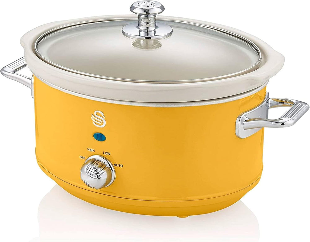 Swan Retro SF17021GRNEW Slow Cooker 3,5 literes, 200 W Slow Cooker Naty Shop Yellow
