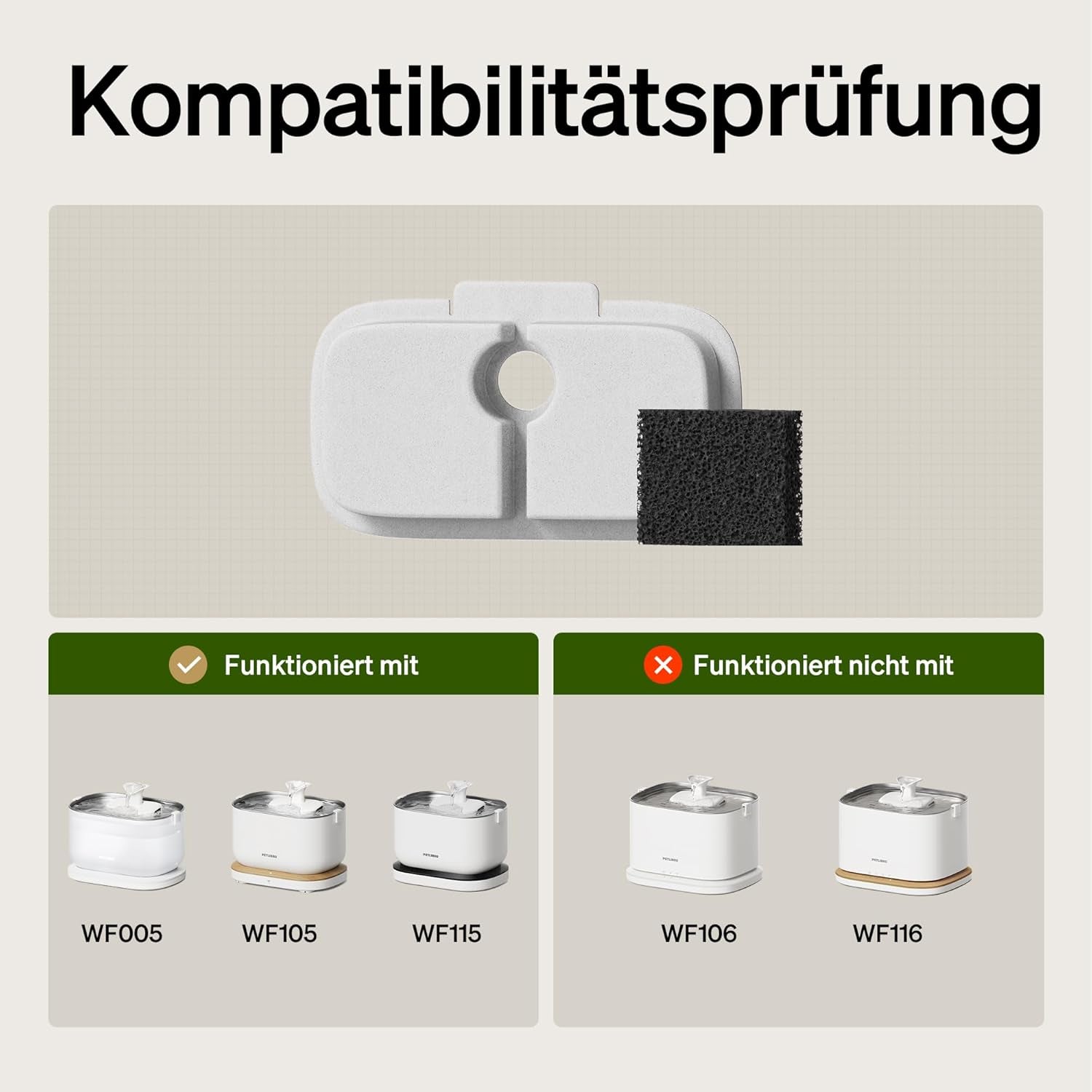 PETLIBRO szűrő Katzenbrunnen 8er Pack für Dockstream Trinkbrunnen für Katze PLWF005, PLWF115, PLWF105, PLWF305, 4 Monats-Set PETLIBRO Trinkbrunnen Filter Ersatzfilter für Katzentrinkbrunnen