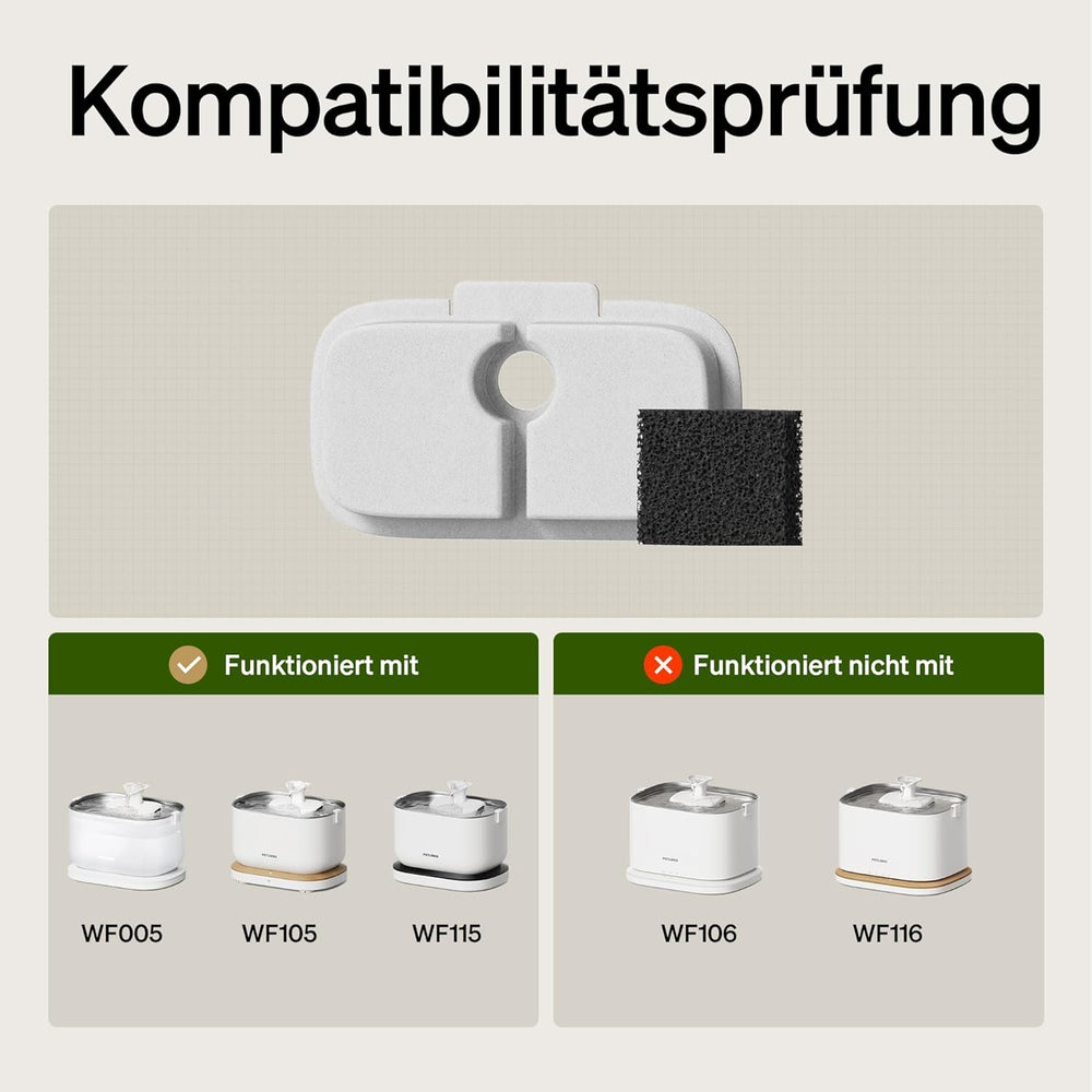 PETLIBRO szűrő Katzenbrunnen 8er Pack für Dockstream Trinkbrunnen für Katze PLWF005, PLWF115, PLWF105, PLWF305, 4 Monats-Set PETLIBRO Trinkbrunnen Filter Ersatzfilter für Katzentrinkbrunnen