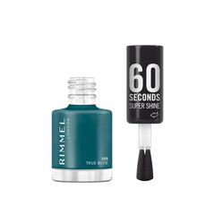 Rimmel 60 Seconds Super Shine körömlakk, gyorsan szárad, élénk színű, hosszan tartó, 8 ml, 104 True Blue